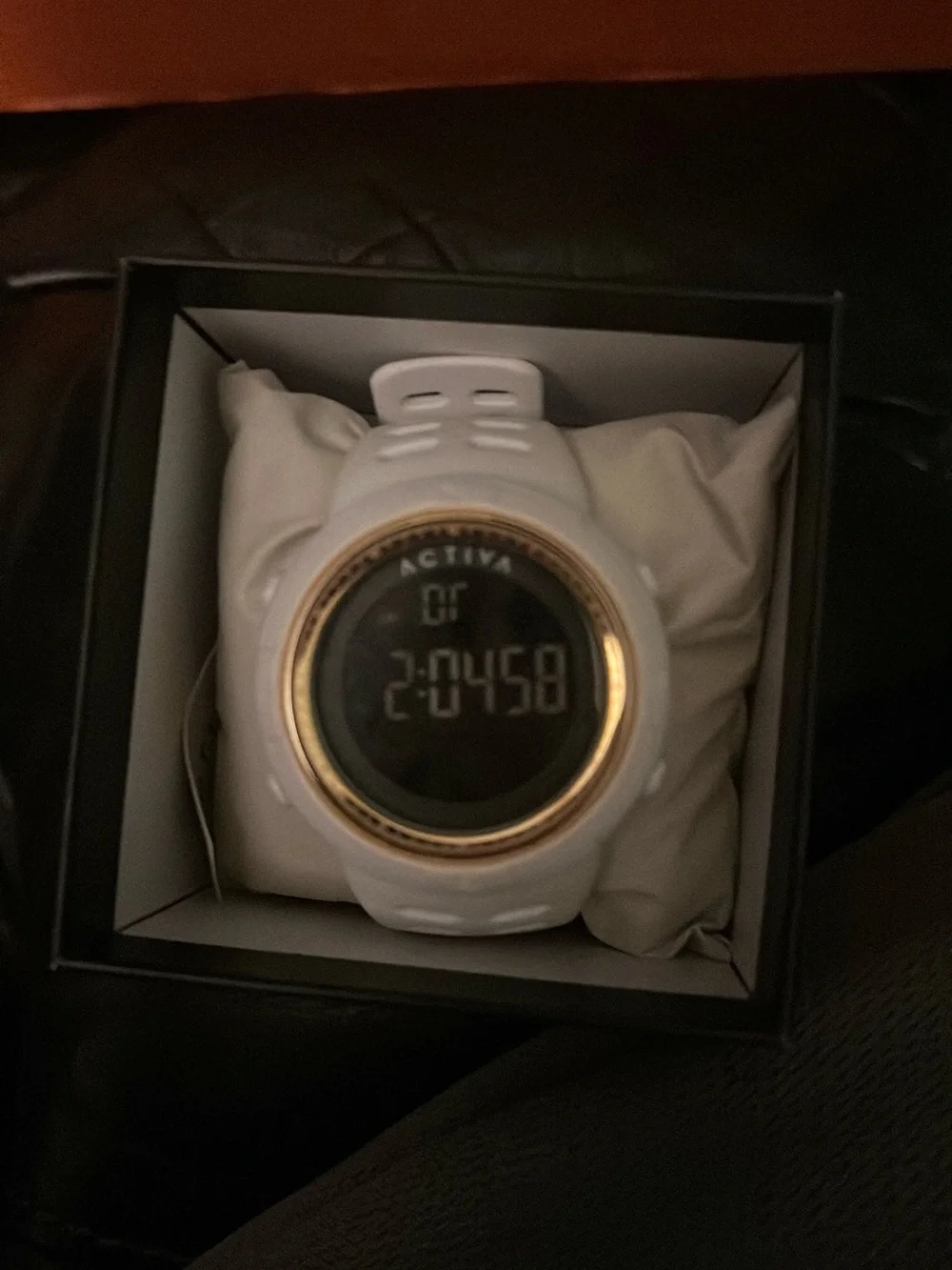 Invicta White Digital Watch with Teal Backlight